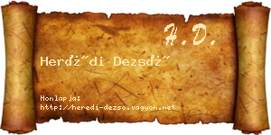 Herédi Dezső névjegykártya